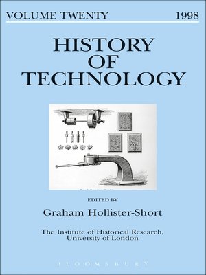 cover image of History of Technology Volume 20